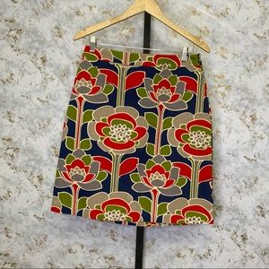 Boden Floral Print Retro Skirt